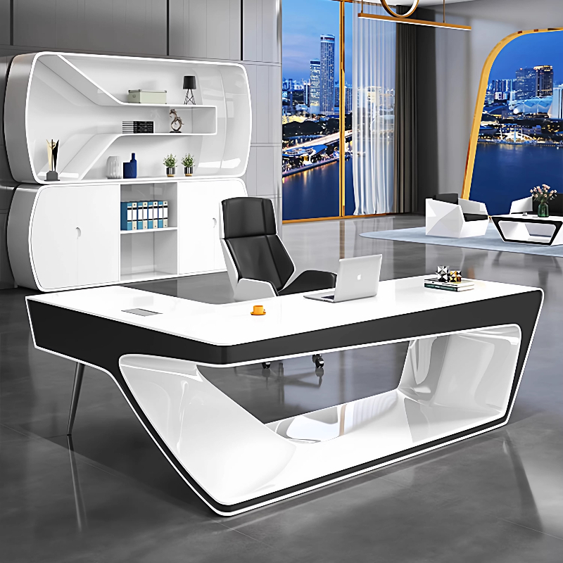 Office Tech Design - Modern minimalist L şeklinde tasarım fütüristik